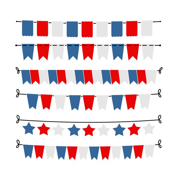 Fourth of July Bunting SVG Cuttable Design