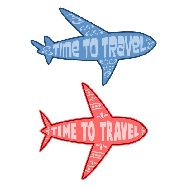 Time to Travel Airplane SVG Cuttable Design