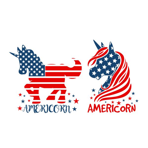 USA Flag Unicorn Americorn SVG Cuttable Design