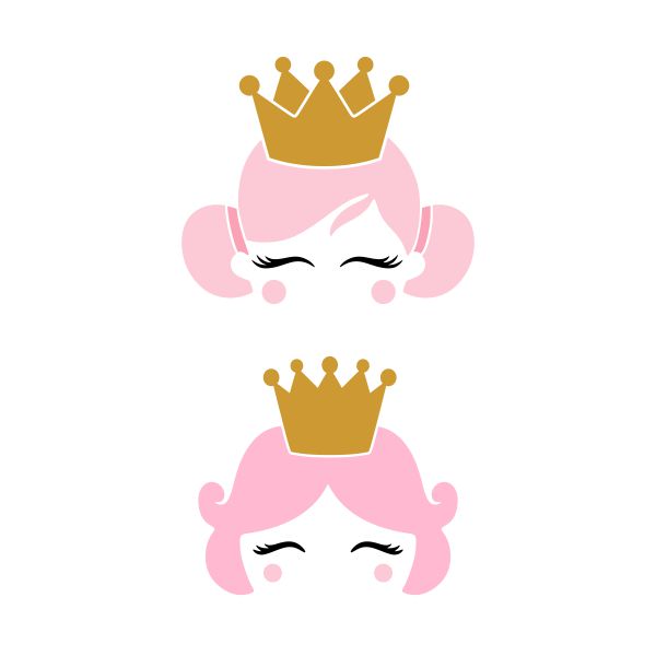 Cute Princess Face SVG Cuttable Design
