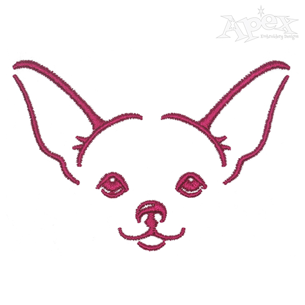Chihuahua Face Embroidery Design