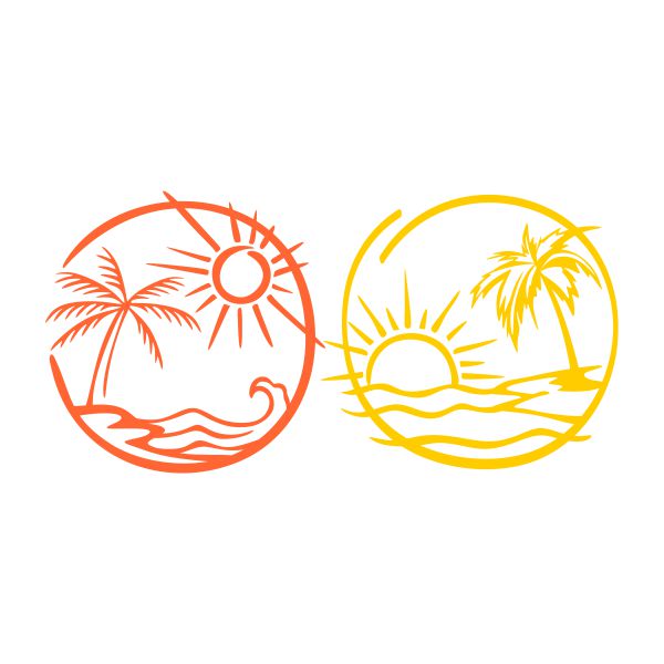 Sunny Palm Beach SVG Cuttable Design