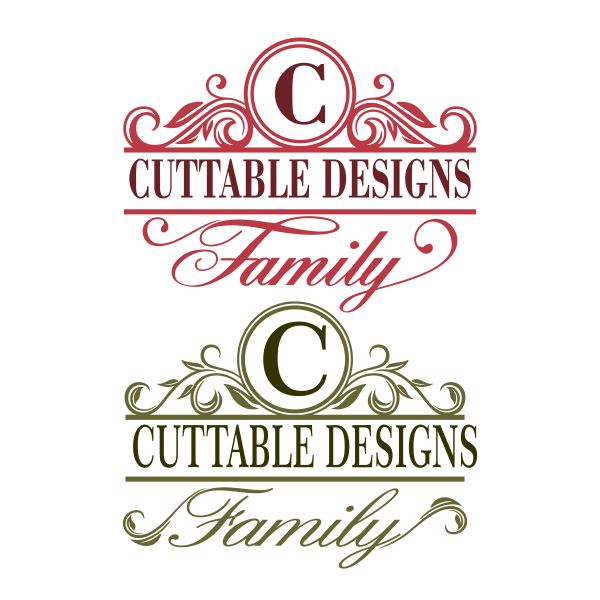 Family Monogram and Split Frames SVG Cuttabe Design