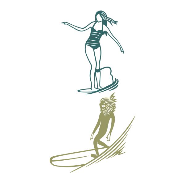Surfing Girl SVG Cuttable Design