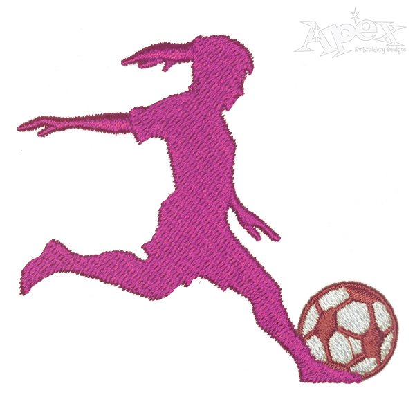 Soccer Girl Embroidery Design