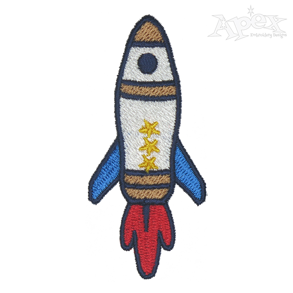 Rocket Embroidery Design