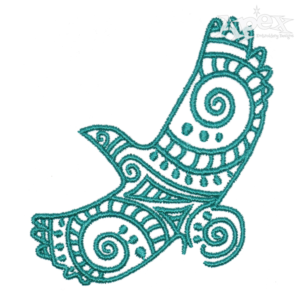 Tribal Pattern Bird Embroidery Design