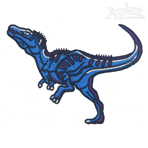 Raptor Dinosaur Embroidery Design