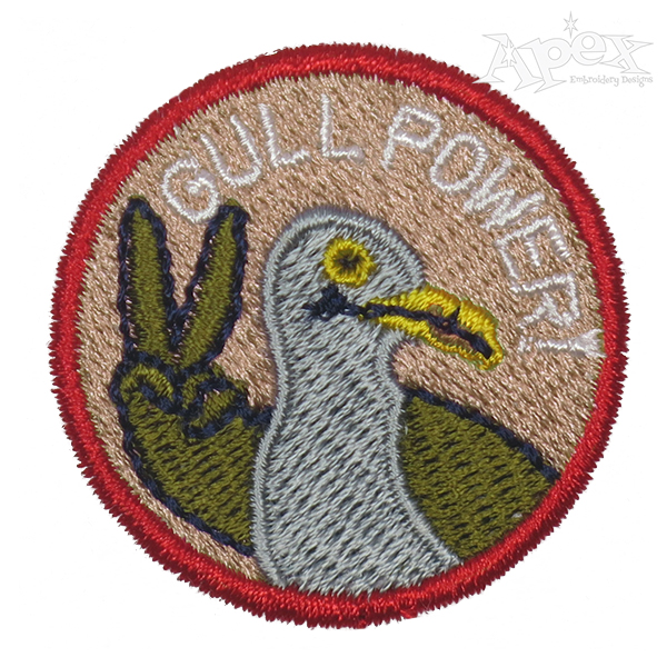 Gull Power Embroidery Design