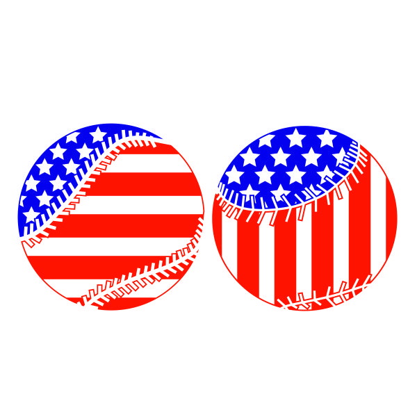 USA Flag Baseball SVG Cuttable Design