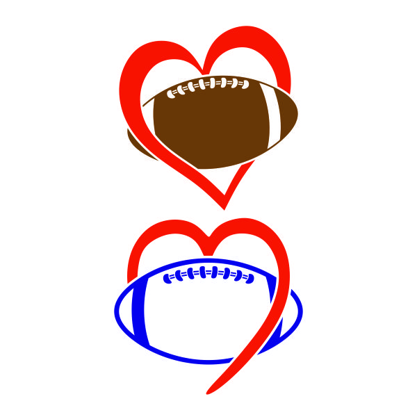 Football Love Heart SVG Cuttable Design