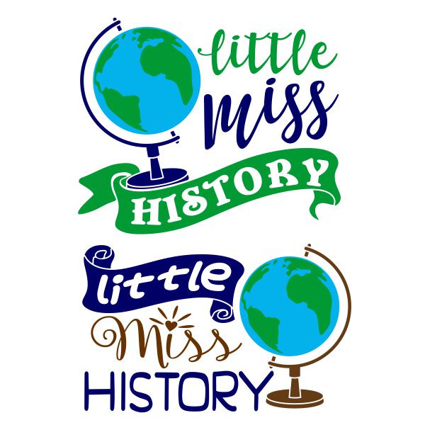 Little Miss History Globe SVG Cuttable Design