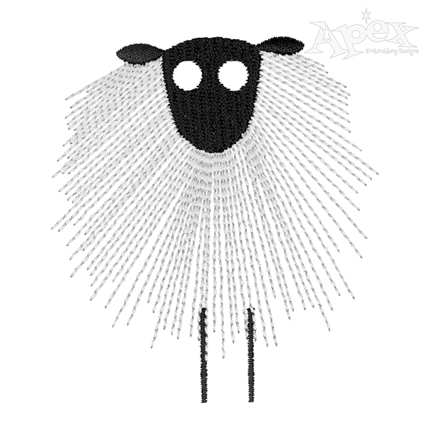 Scary Sheep Embroidery Design