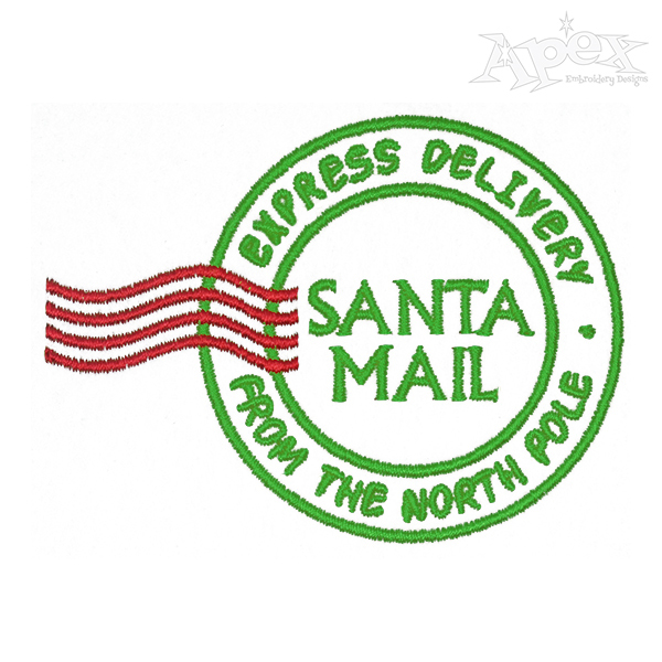 Santa Mail Embroidery Design