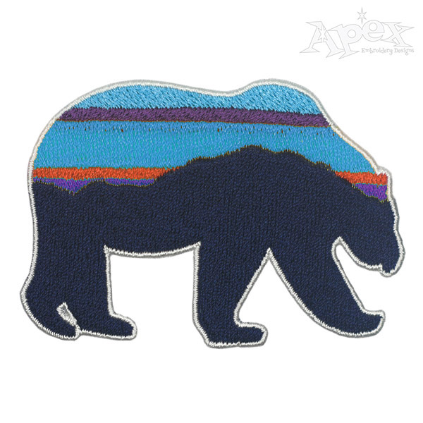 Stripe Moose Silhouette Embroidery Design