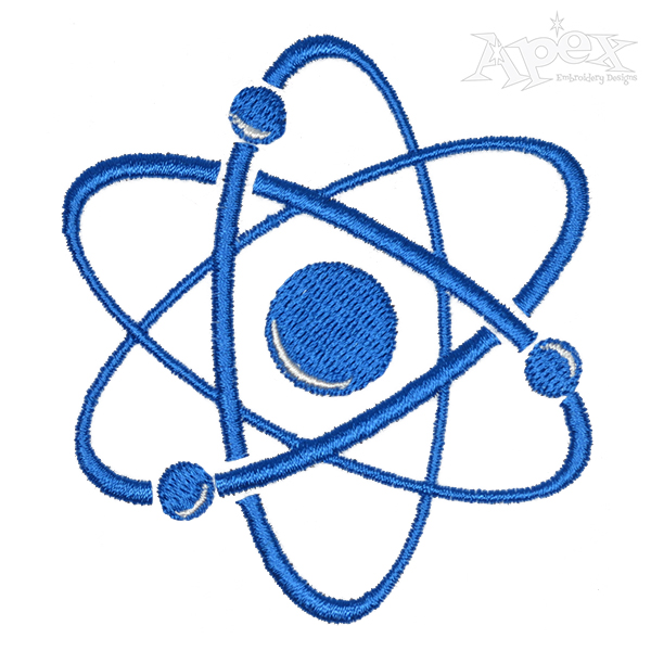 Atom Science Embroidery Design
