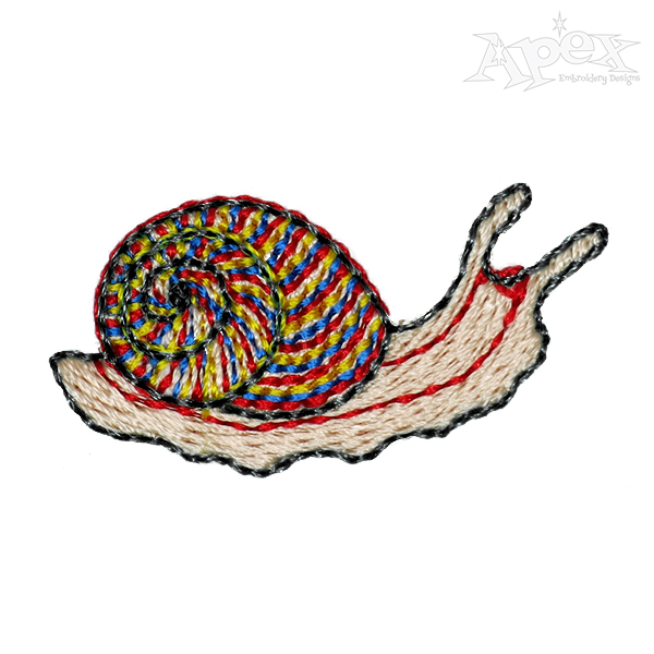 Snail Embroidery Design