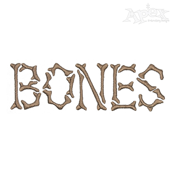 Bones Embroidery Font