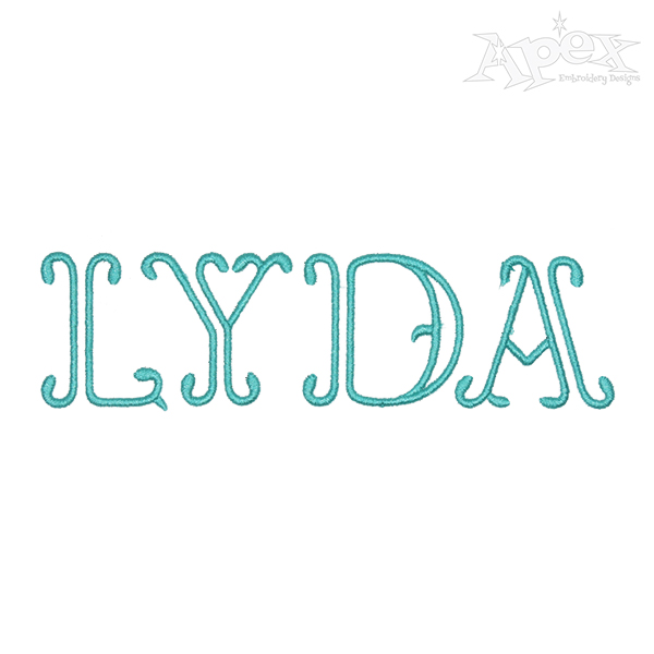 Lyda Embroidery Font