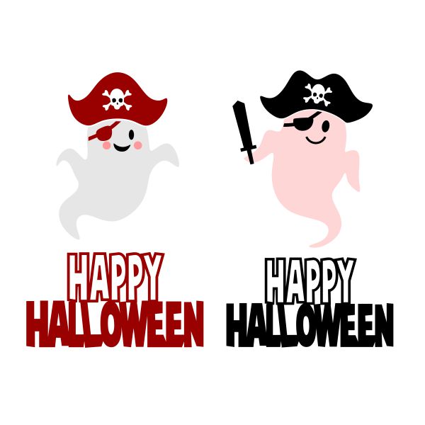 Happy Halloween Pirate Ghost SVG Cuttable Design