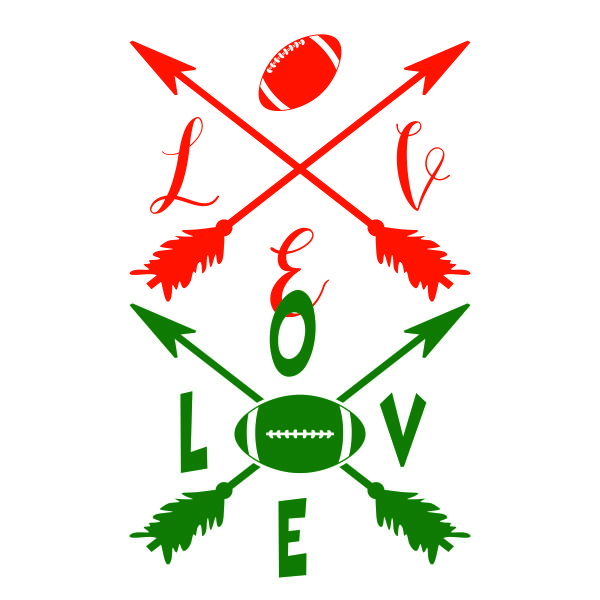 Love Football Arrows SVG Cuttable Design