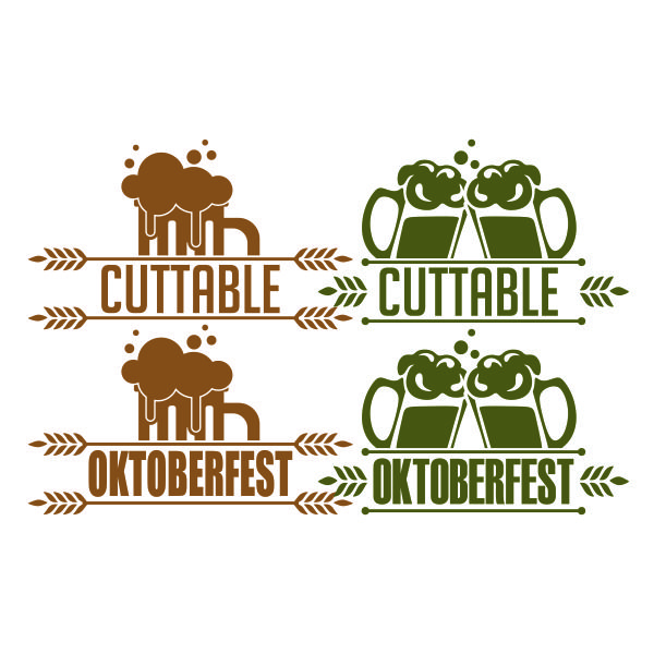 Oktoberfest Beer Split Frame SVG Cuttable Design