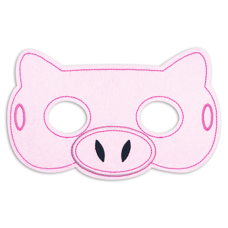 Pig Mask Embroidery Design