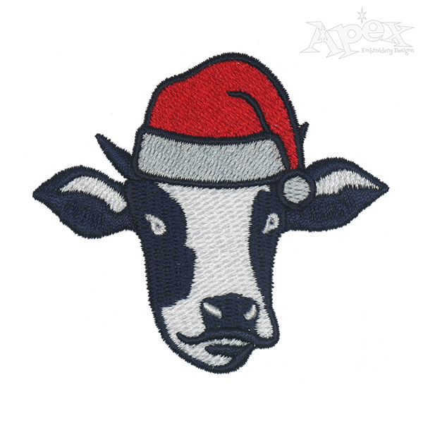 Christmas Cow Embroidery Design