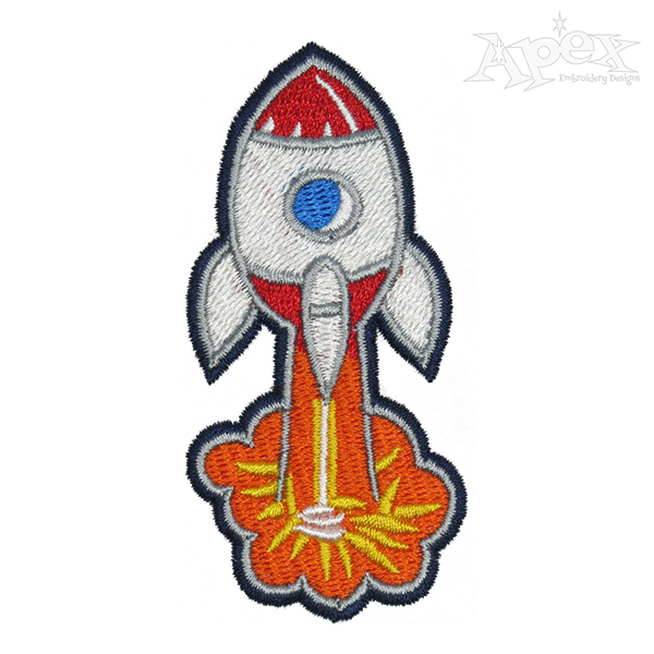 Rocket Embroidery Design