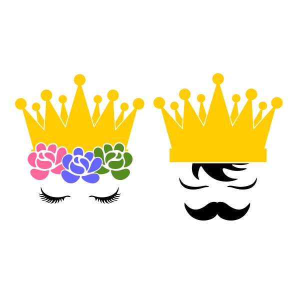 Crown King and Queen SVG Cuttable Design