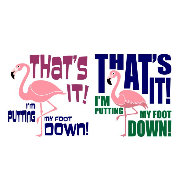 That's It Putting My Foot Down Flamingo SVG Cuttable Design