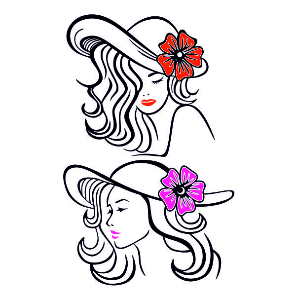 Lady Flower Hat SVG Cuttable Design