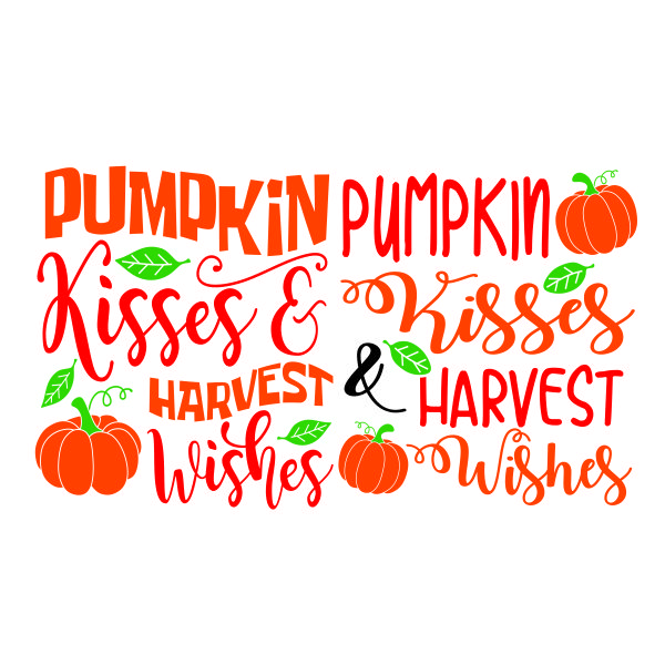 Pumpkin Kisses Harvest Wishes SVG Cuttable Design