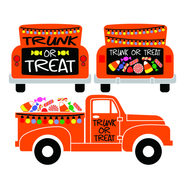 Trunk or Treat Candy Truck SVG Cuttable Designs
