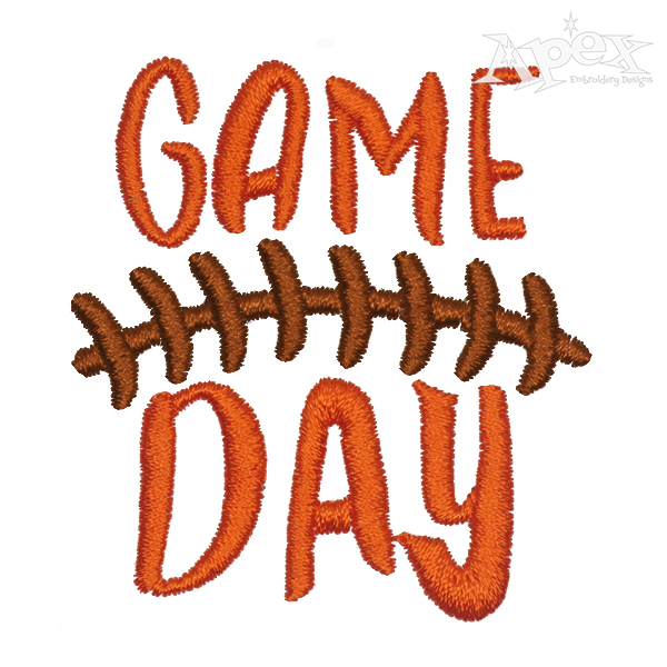 Game Day Embroidery Design