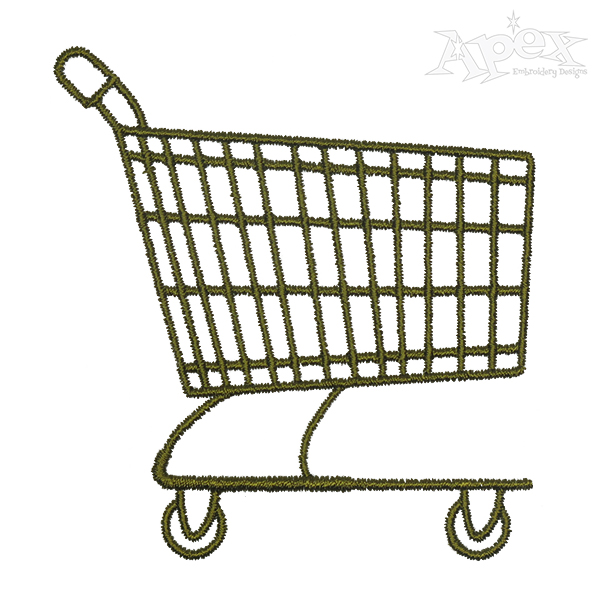 Shopping Cart Trolley Embroidery Design