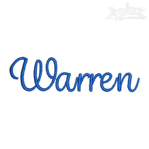 Warren Embroidery Font