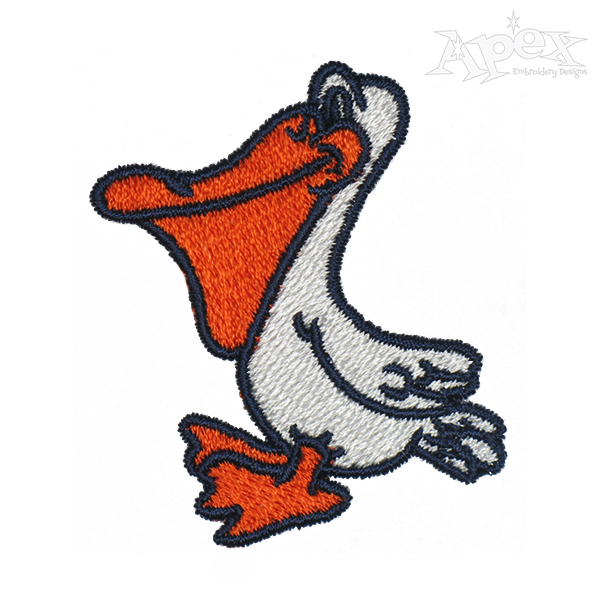 Pelican Bird Embroidery Design
