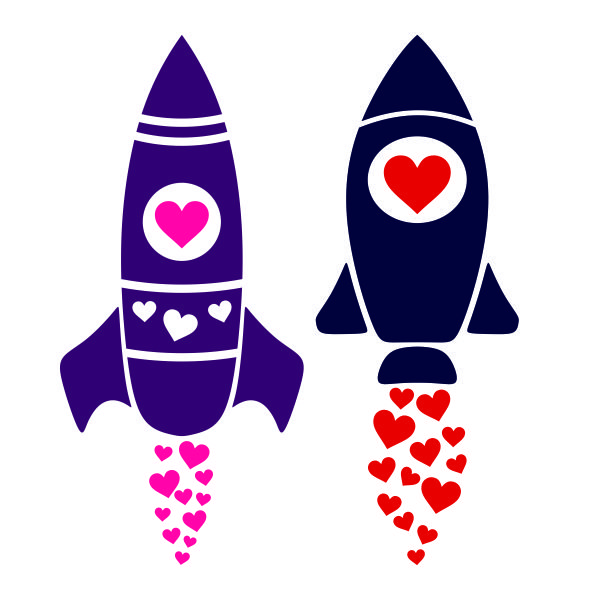 Valentine Rocket SVG Cuttable Design