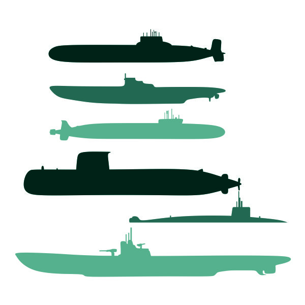 Warship Silhouette Pack SVG Cuttable Design