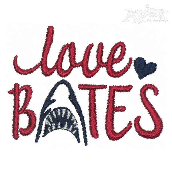Love Bites Shark Embroidery Design
