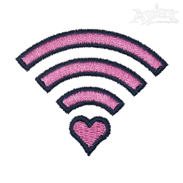 Heart Wifi Embroidery Design