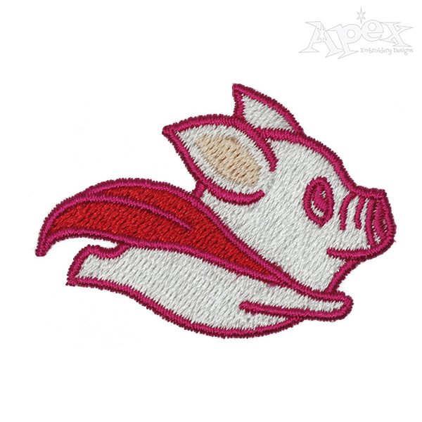 Flying Pig Embroidery Design