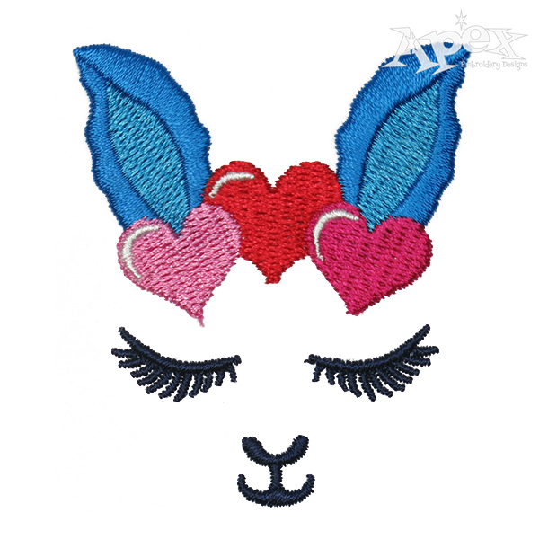 Valentine Hearts Llama Embroidery Design
