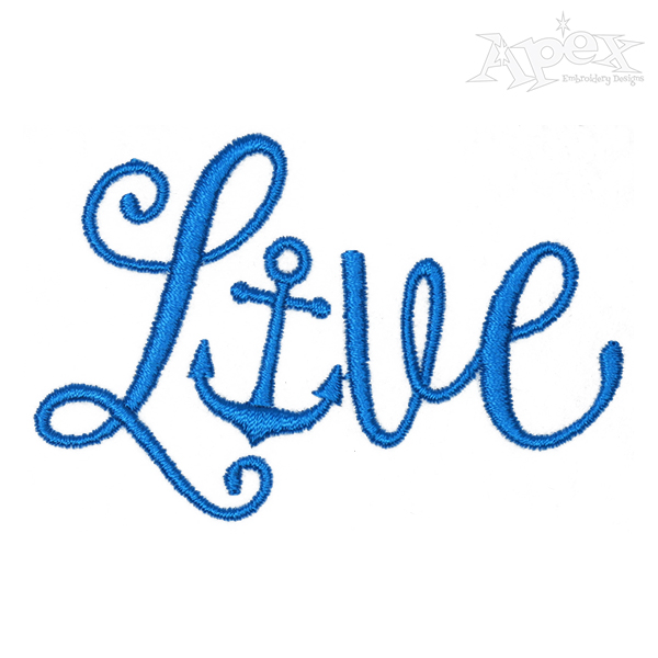 Live Anchor Embroidery Design