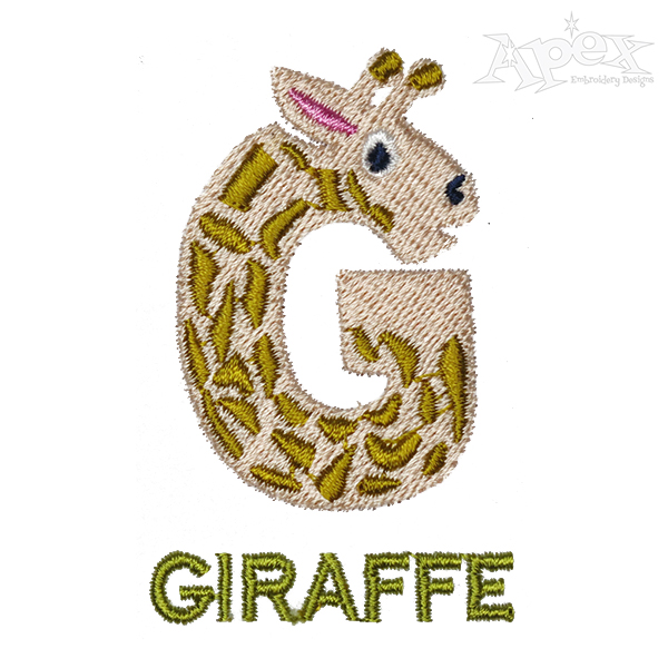 Animals Alphabet Embroidery Design