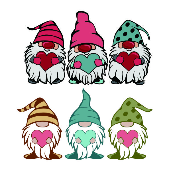 Valentine Gnomes Heart SVG Cuttable Design