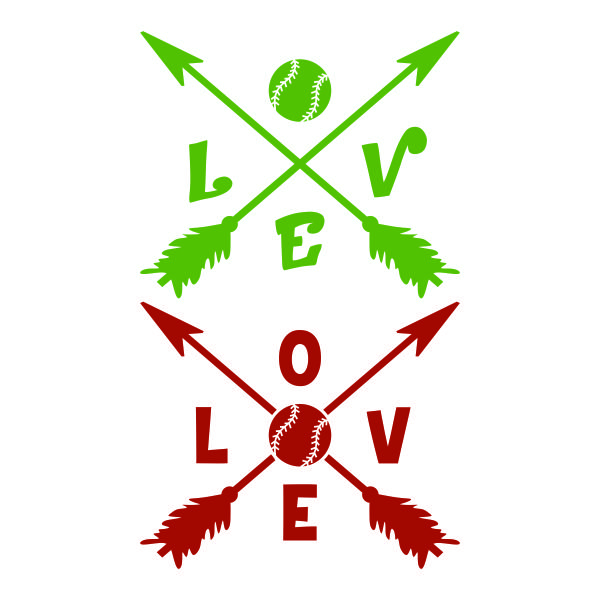 Love Baseball Arrows SVG Cuttable Design