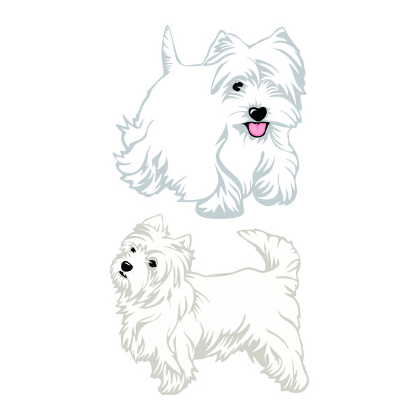 Highland Terrier Dog SVG Cuttable Design