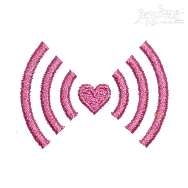 Heart Wifi Embroidery Design